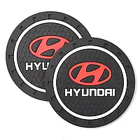 Коврик в подстаканник автомобиля Hyundai [ комплект 2шт. ]