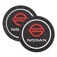 Коврик в подстаканник Nissan [ комплект 2шт. ] с логотипом авто