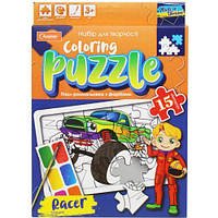 Пазл-раскраска с красками "Coloring Puzzle: Гонщик" (укр) [tsi202545-TSІ]