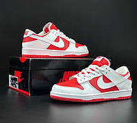 Чоловічі кросівки Nike SB Dunk White red найк сб данк белые с красным