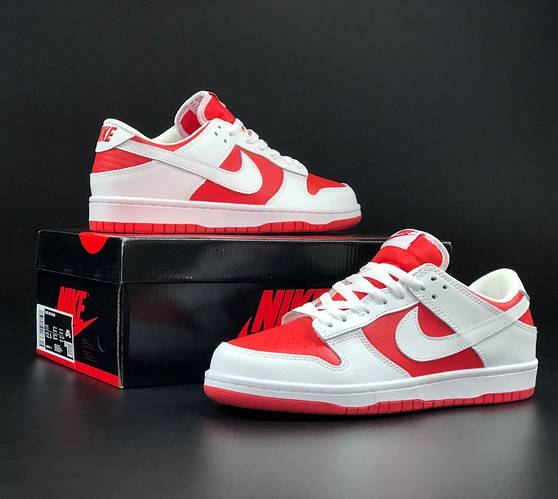 Купить Чоловічі кросівки Nike SB Dunk White red найк сб данк белые с ...