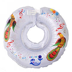 Круг для купання Дельфін музичний 1111-KDM-01, white, білий