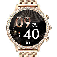 Розумний смарт годинник жіночий рожеве золото Smart IQ Girl Gold Shoper