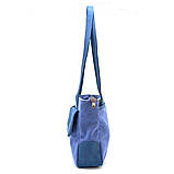 Жіноча сумка тоут із канвас і шкіри TARWA RSkyK-3930-3md з передніми кишенями, фото 5