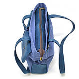 Жіноча сумка тоут із канвас і шкіри TARWA RSkyK-3930-3md з передніми кишенями, фото 7