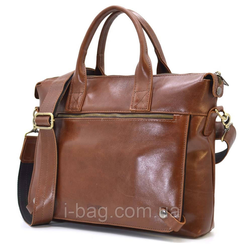 Шкіряна чоловіча сумка кольору хеннессі TARWA GB-7120-3md, фото 1