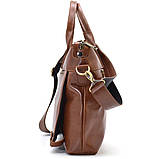 Шкіряна чоловіча сумка кольору хеннессі TARWA GB-7120-3md, фото 6