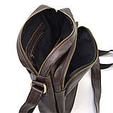 Кожана сумка местенджер чоловіча, коричневий "Флотар" FC-6012-3md TARWA, фото 2