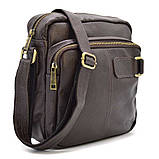 Кожана сумка местенджер чоловіча, коричневий "Флотар" FC-6012-3md TARWA, фото 3