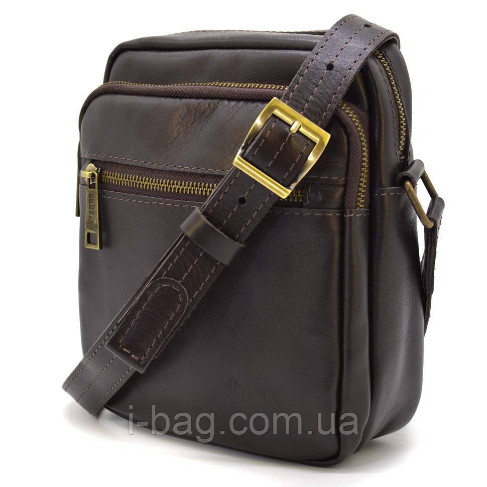 Чоловіча шкіряна сумка через плече коричнева GC-8086-3md TARWA