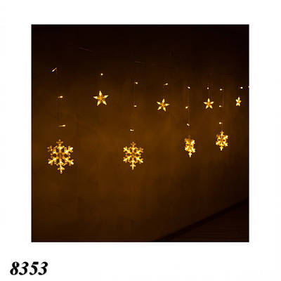 Гірлянда Зірка+Сніжинки 3 м прозорий шнур
