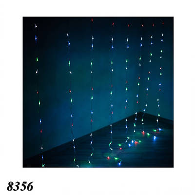 Гірлянда Водоспад 240 LED кольорова прозорий шнур