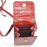 Шкіряна червона жіноча сумка-чохол панч REP3-2122-4lx TARWA, фото 2