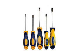 Набір викруток PH0 * 75; 1 * 75; 2 * 100; SL5 * 75; 6 * 100 мм, CrV 5шт ТМ Kubis