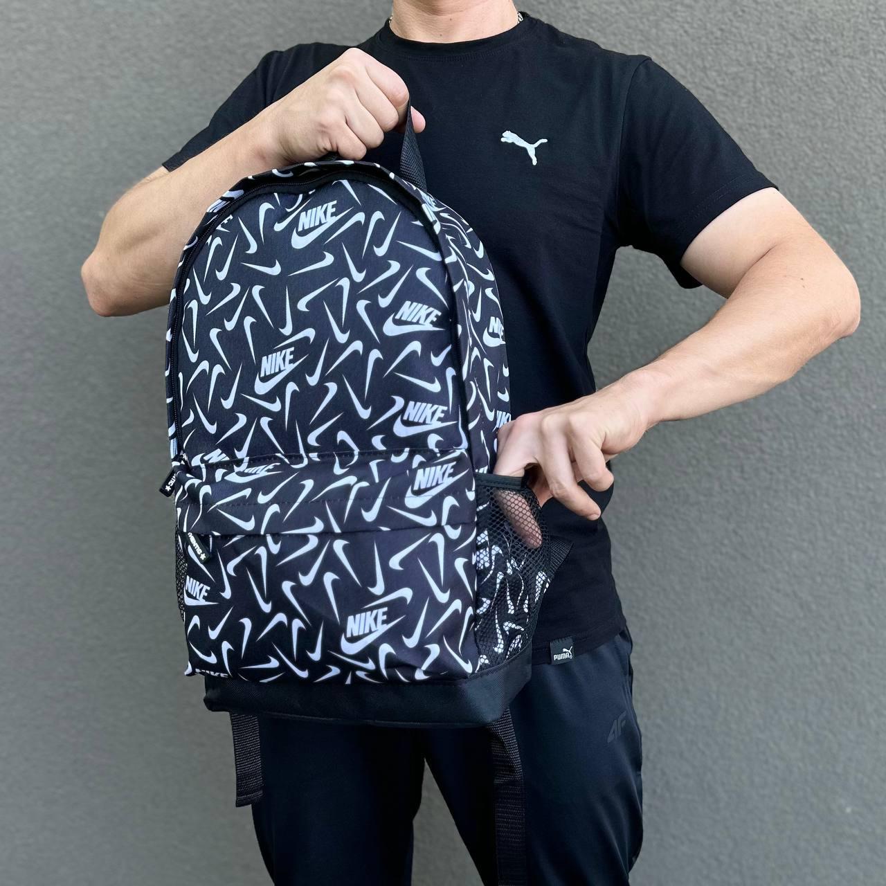 Стильный черный городской рюкзак с принтом Nike, найк. - фото 2 - id-p1947288668