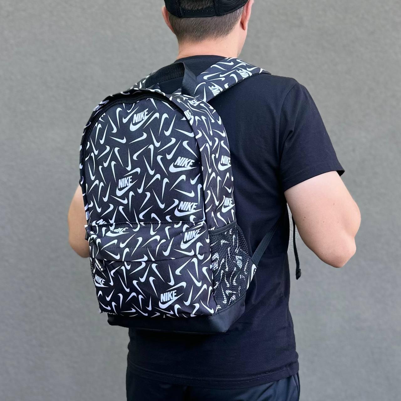 Стильный черный городской рюкзак с принтом Nike, найк. - фото 3 - id-p1947288668