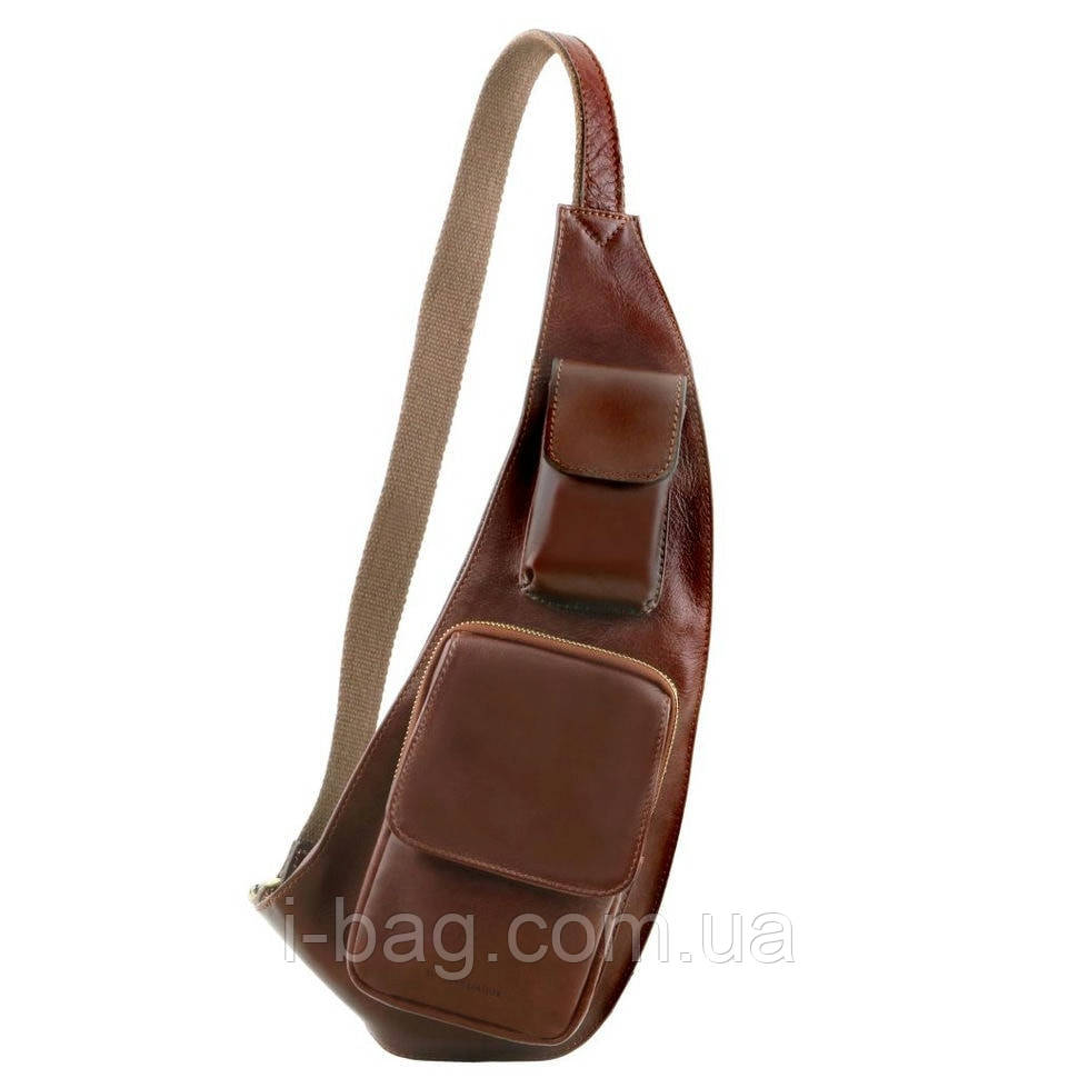 Шкіряний рюкзак для дозвілля через плече Tuscany Leather TL141352 (Темно-коричневий)
