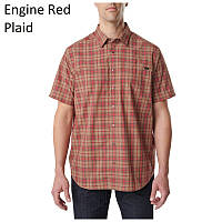Рубашка 5.11 HUNTER PLAID SHORT SLEEVE SHIRT, 71374 Large, Engine Red Plaid