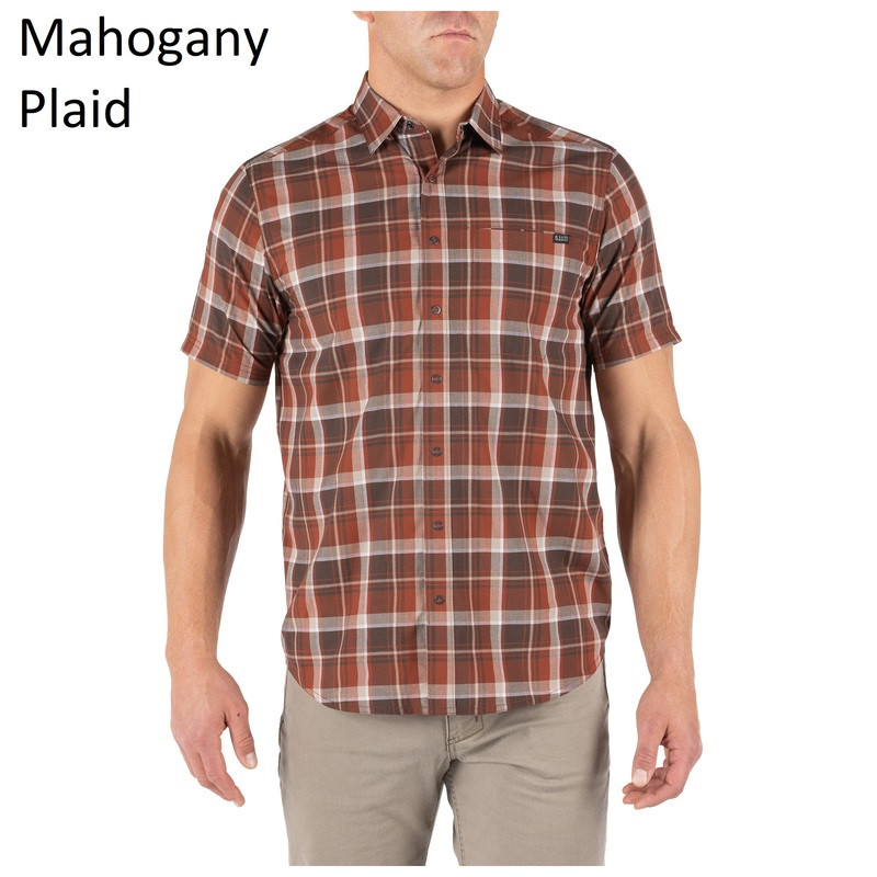 Сорочка 5.11 HUNTER PLAID SHORT SLEEVE SHIRT, 71374 Medium, Mahogany Plaid