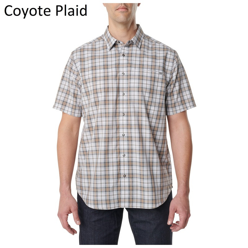 Сорочка 5.11 HUNTER PLAID SHORT SLEEVE SHIRT, 71374 Medium, Coyote Plaid