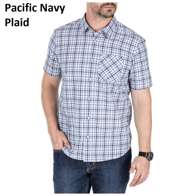 Сорочка на короткий рукав 5.11 CARSON PLAID SHORT SLEEVE SHIRT 71394 Medium, Pacific Plaid