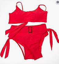 Купальник раздельный с двумя плавками Samegame 9656 Иванна красный (В НАЛИЧИИ ТОЛЬКО 44 46 48 50 52 УКР, фото 2