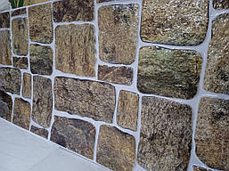 Декоративна ПВХ панель "Під камінь" коричнева 960х480х4мм.