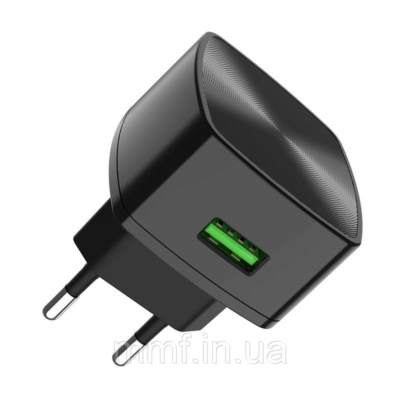 МЗП  Hoco C70A Cutting-edge Type-C  QC3.0 EU (1USB) \ black