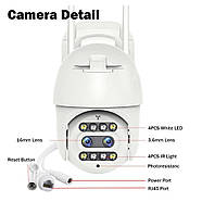 Камера відеоспостереження вулична HD1080P 2 мп WiFi TZ Outdoor Camera CF26 / Поворотна камера спостереження, фото 4
