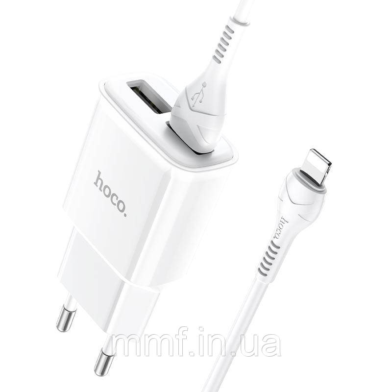 МЗП HOCO C88A Star round dual port charger set(Lightning)(EU) / white