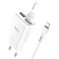МЗП HOCO C88A Star round dual port charger set(Lightning)(EU) / white