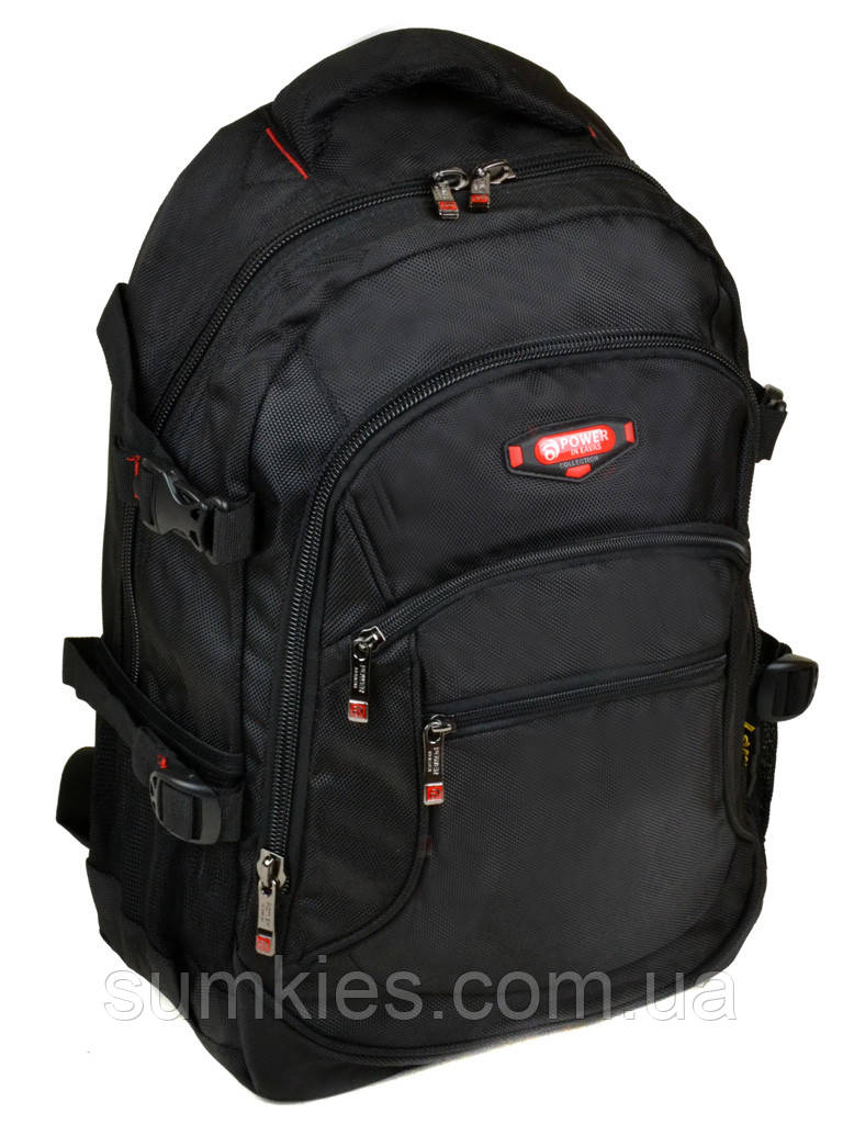 Рюкзак чорний es9617 black міський спортивний шкільний туристичний сумка для ноутбука 27 л
