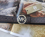 Шкіряний ремінь Michael Kors коричневий пряжка срібло, фото 2