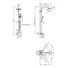 Гарнітур для ванної: Душова система настінна Kroner KRP Graz з краном для біде та змішувачем для умивальника, фото 3