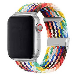 Плетений нейлоновий ремінець для Apple Watch 42/44/45/49 mm Rainbow 11