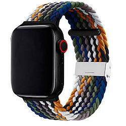 Плетений нейлоновий ремінець для Apple Watch 42/44/45/49 mm Rainbow Denim