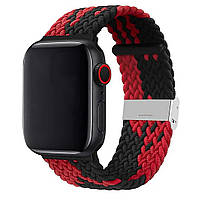 Плетений нейлоновий ремінець для Apple Watch 42/44/45/49 mm Black Red