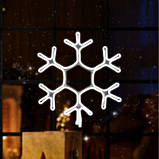 Вулична Неонова Фігура Сніжинка біла 40 см, фото 3