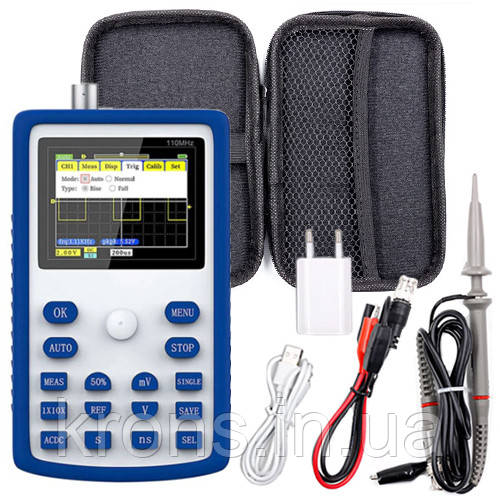 Осцилограф цифровий портативний одноканальний FNIRSI 1C15, до 110 МГц, фото 1