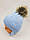 Дитячі польські зимові в'язані шапки на флісі з зав'язками і помпоном оптом для хлопців, р.36-38, Grans, фото 3