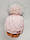 Дитячі польські зимові в'язані шапки на флісі з зав'язками і помпоном оптом для дівчат, р.36-38, Grans, фото 2