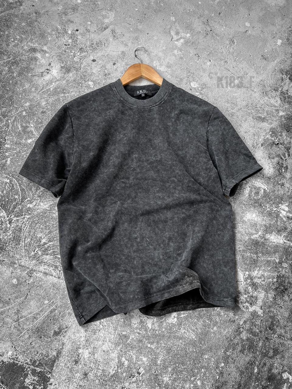 Чоловіча базова футболка (чорна) k183_f  молодіжна спортивна футболка для хлопців