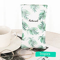 Стильный женский чехол для очков, мягкий, на пружине с листьями Tropical Leaf