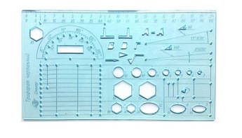 Трафарет креслярський, прозорий кольоровий, Спектр-канцпласт ТЧ-1