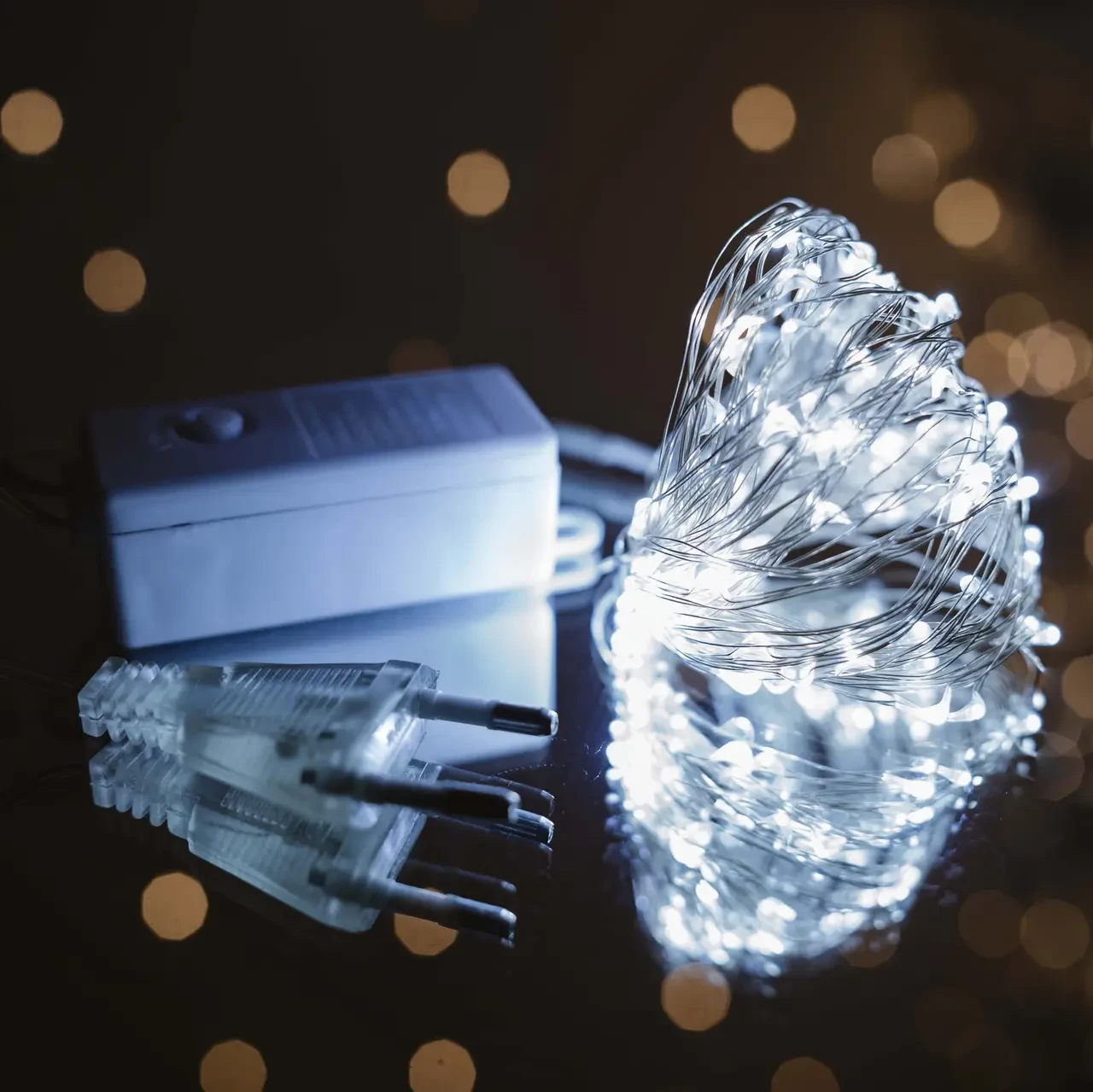 Гірлянда нитка "Крапля роси" 10м від мережі 100led 8 режимів колір світіння-холодний білий Cold white