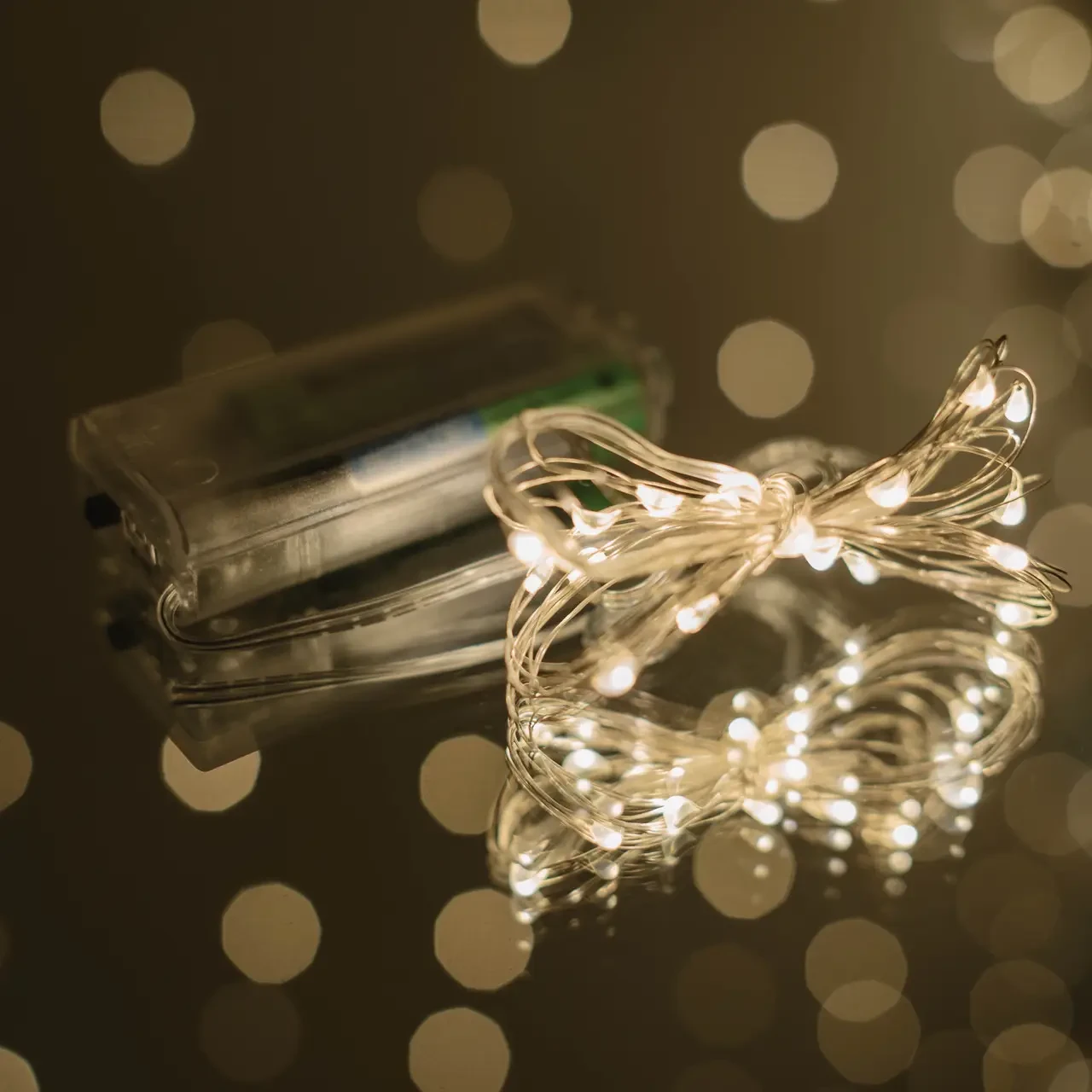 Світлодіодна гірлянда нитка 5м 50led на батарейках теплий-білий Warm white