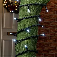 Гірлянда Вулична Нитка 10 метрів, 100 LED на чорному кабелі | "STRING LIGHT"