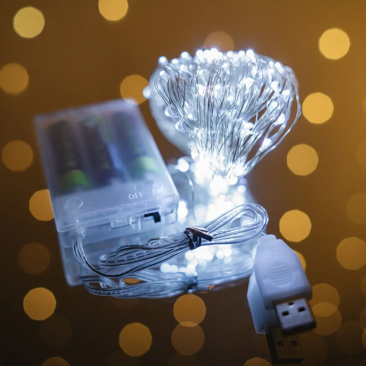 Світлодіодна гірлянда нитка 10м на батарейках і від usb ОПТ від 10 шт