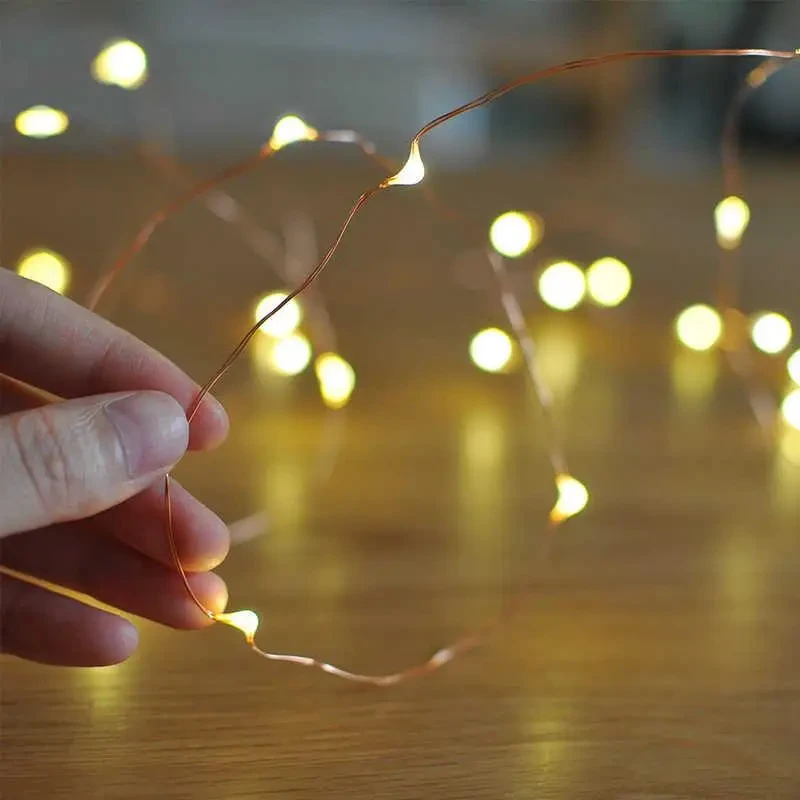 Гірлянда світодіодна проволока LTL 2м 20led на батарейках теплий-білий Warm white