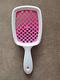 Гребінець для волосся Superbrush Plus Hollow Comb біло-рожева, фото 4
